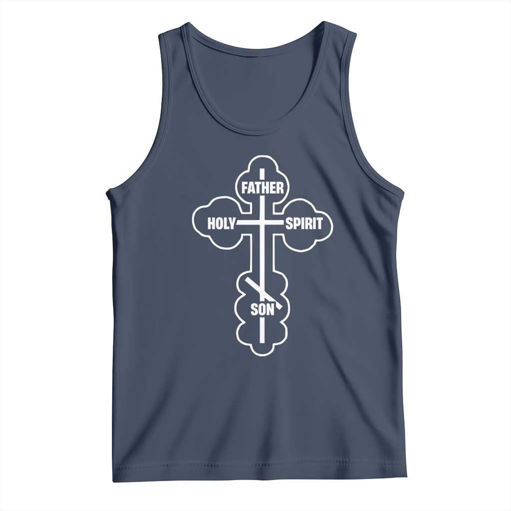 Russian Greek Byzantine Golden Orthodox Cross Father Son Holy Spirit Tank Top