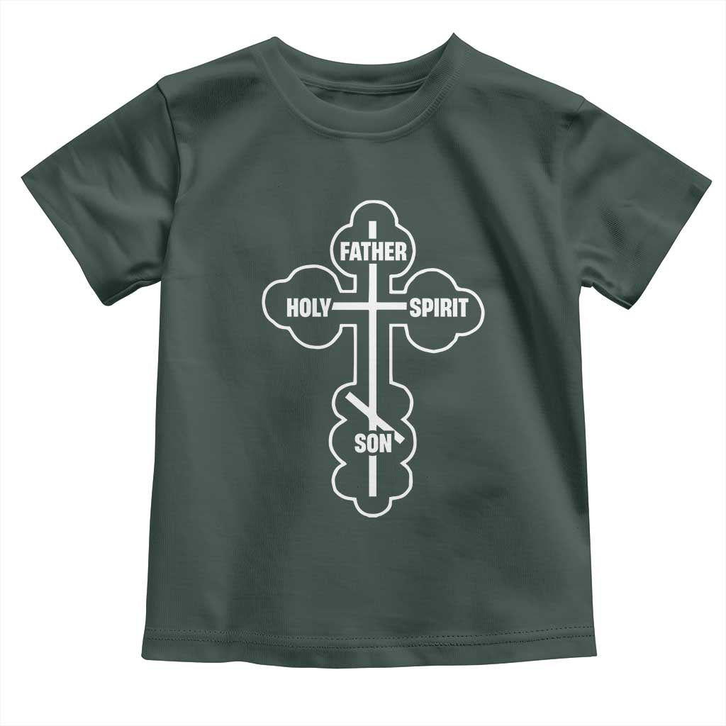 Russian Greek Byzantine Golden Orthodox Cross Father Son Holy Spirit Toddler T Shirt