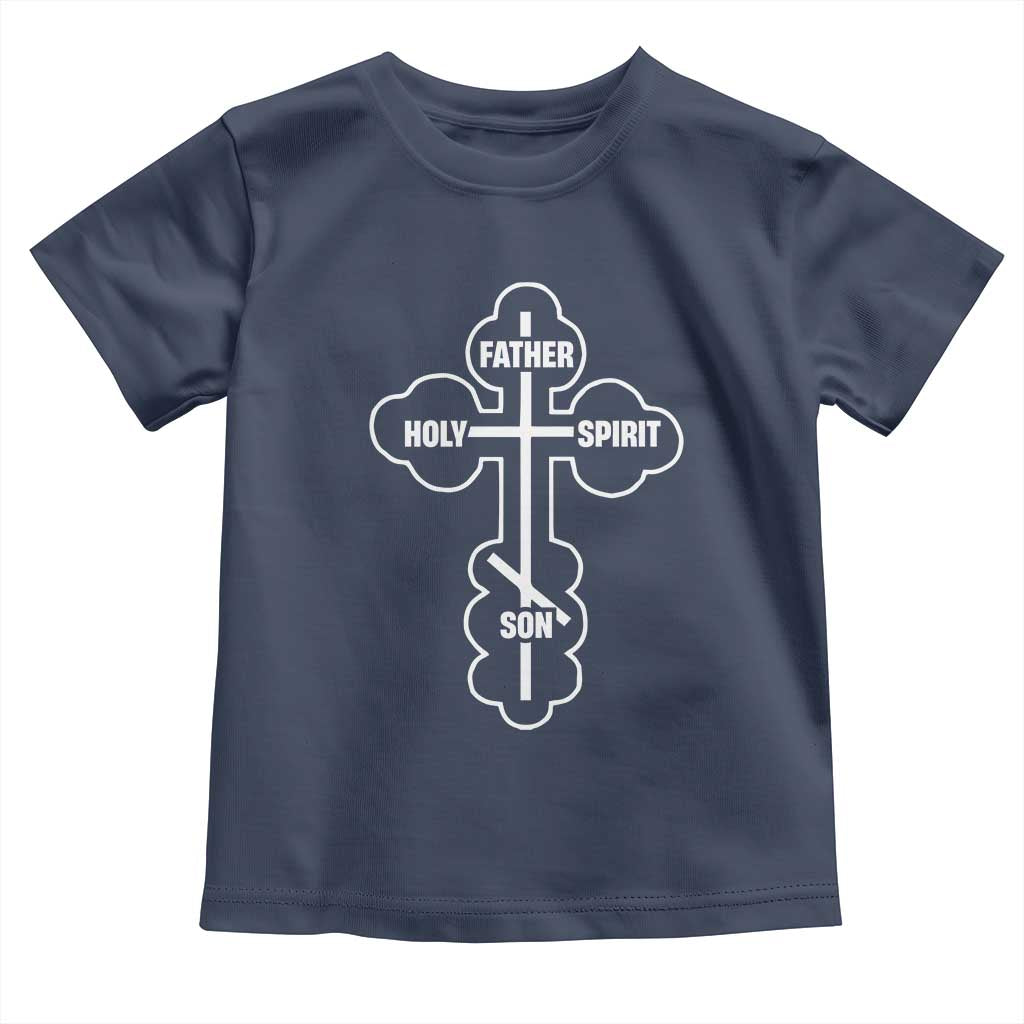 Russian Greek Byzantine Golden Orthodox Cross Father Son Holy Spirit Toddler T Shirt
