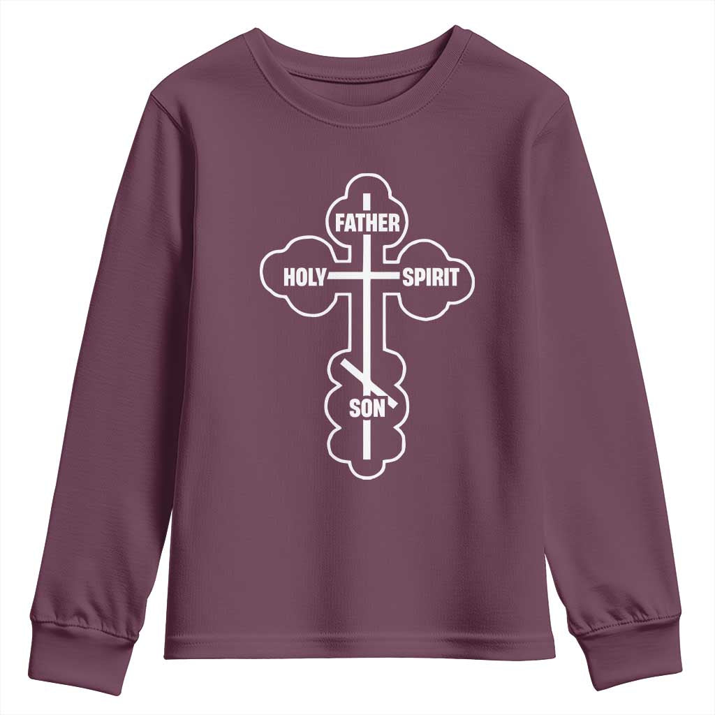 Russian Greek Byzantine Golden Orthodox Cross Father Son Holy Spirit Youth Sweatshirt