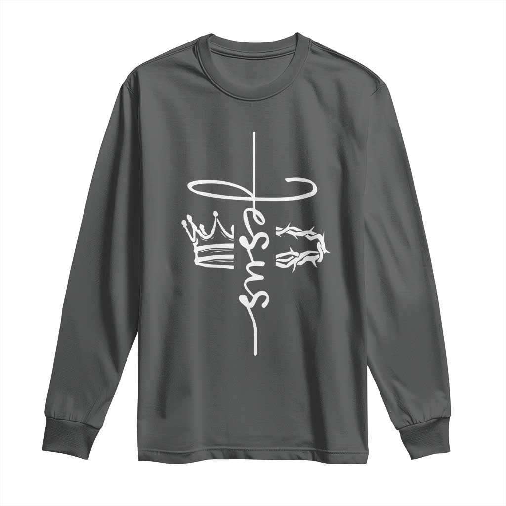 Jesus Christian Lord & Savior Crown of Thorns Long Sleeve Shirt