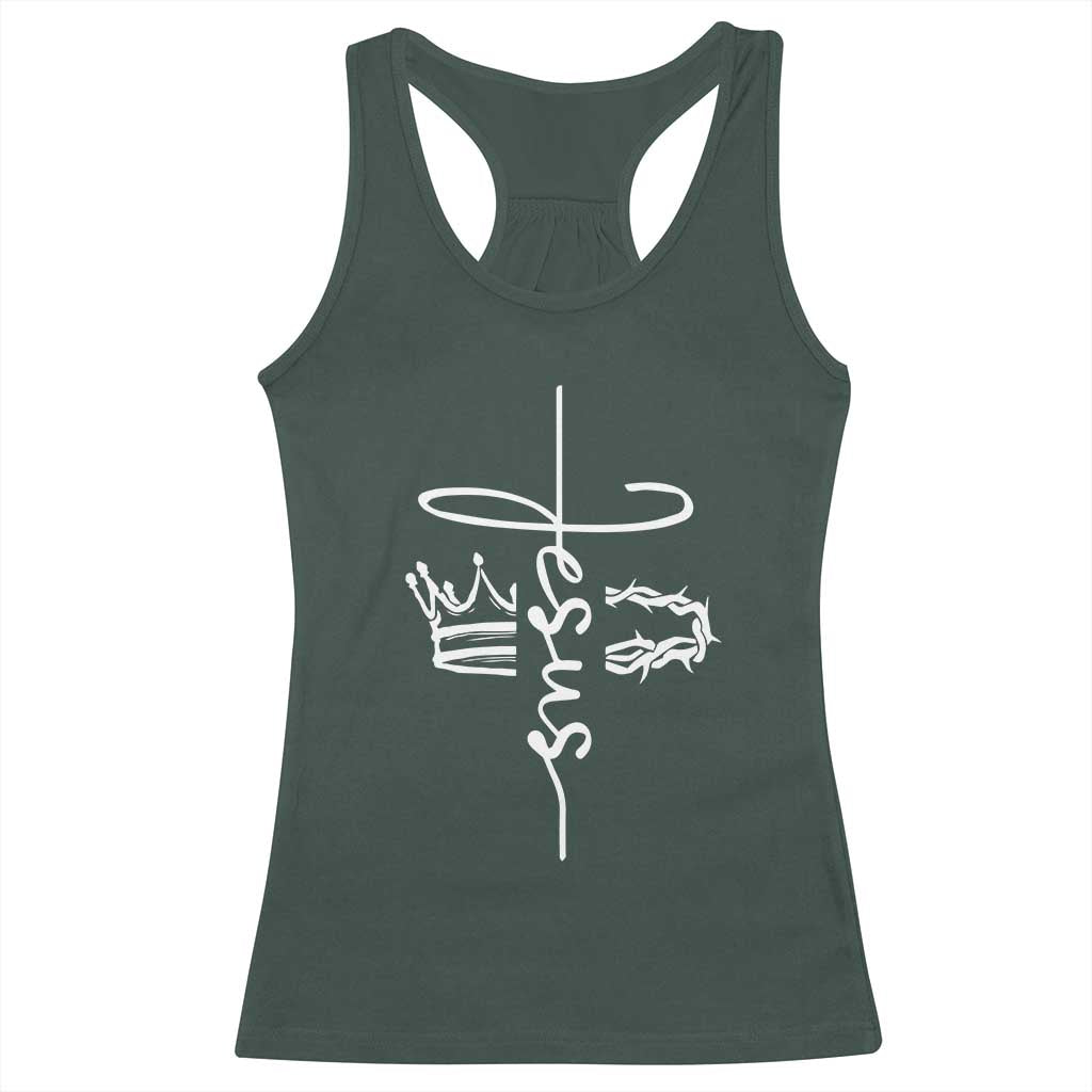 Jesus Christian Lord & Savior Crown of Thorns Racerback Tank Top