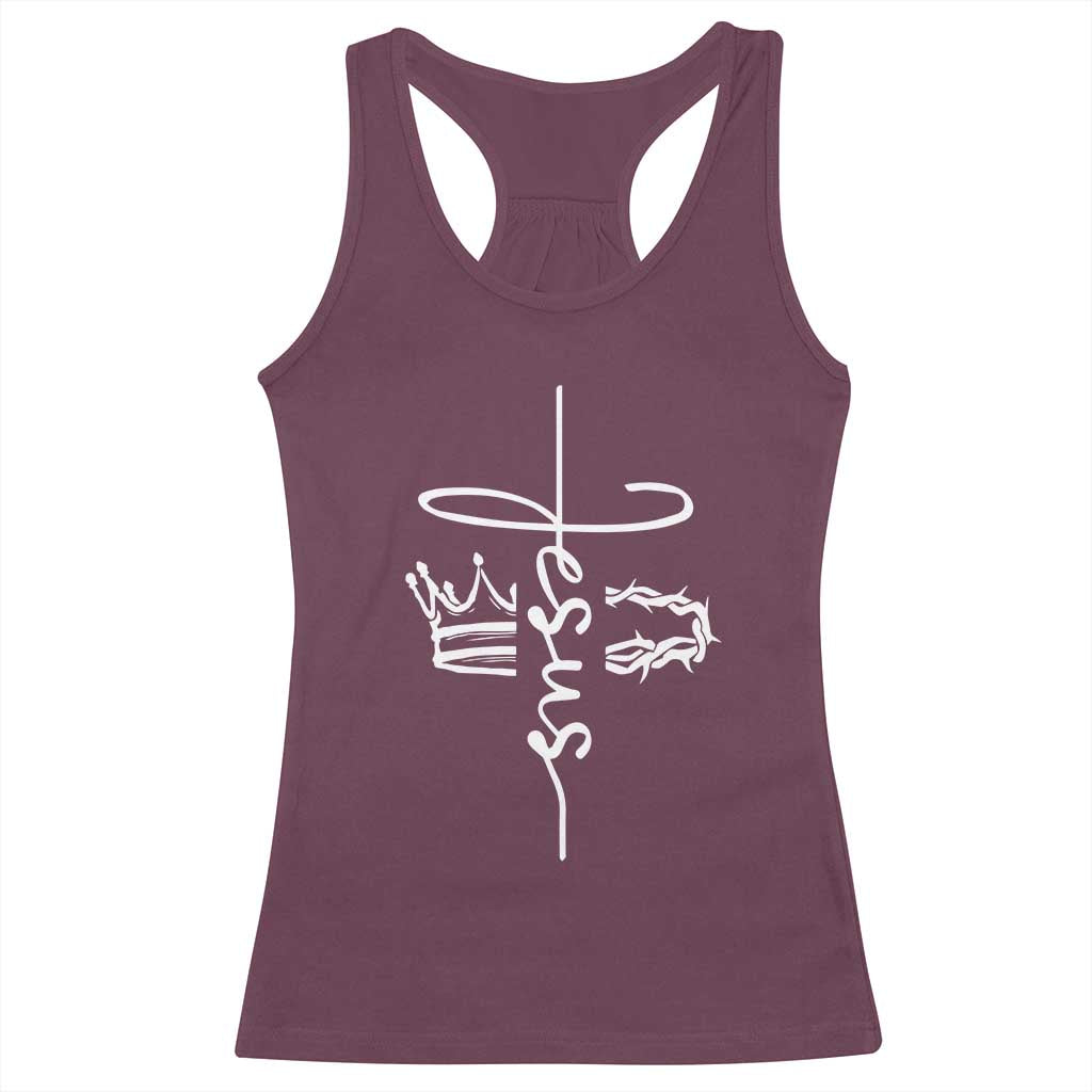 Jesus Christian Lord & Savior Crown of Thorns Racerback Tank Top