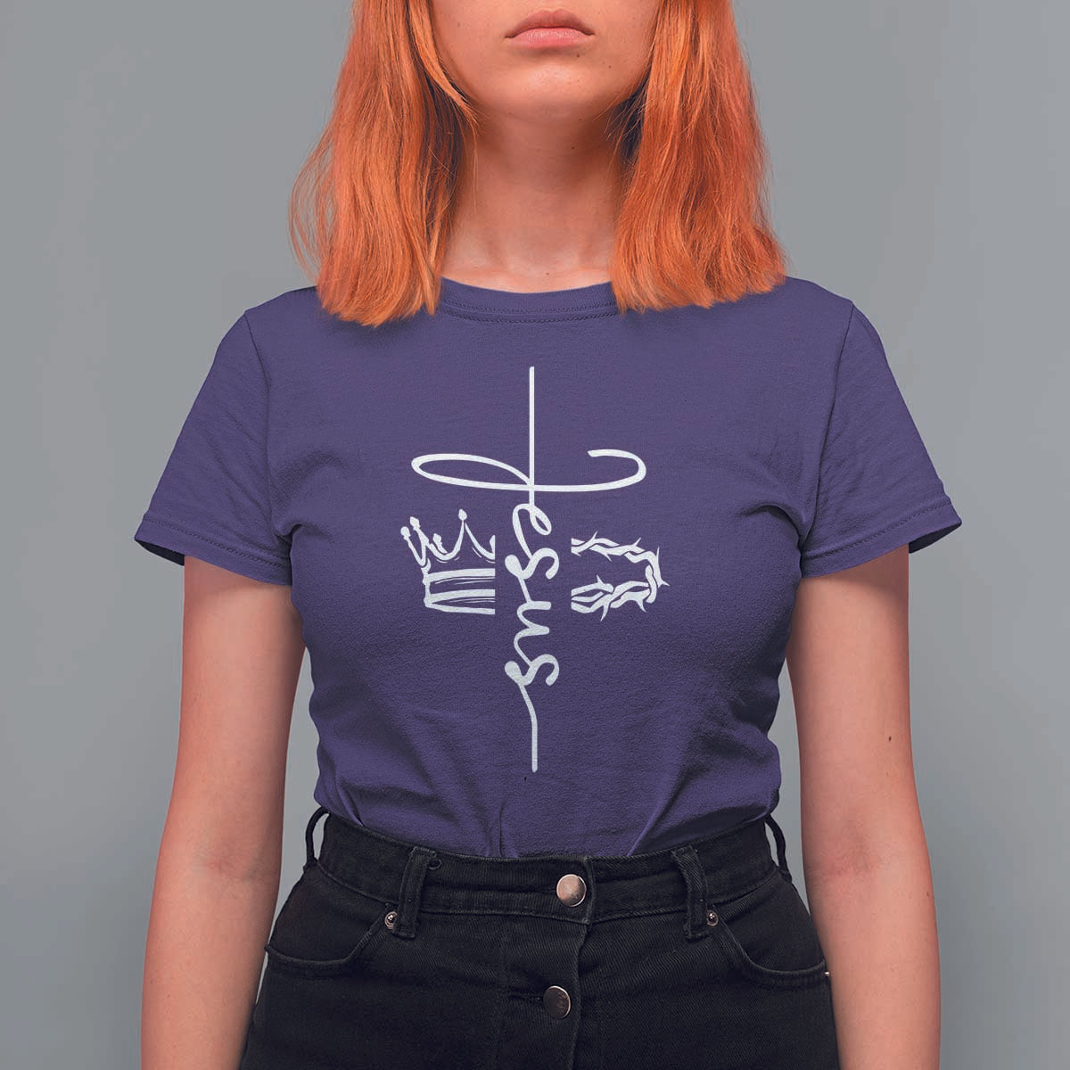 Jesus Christian Lord & Savior Crown of Thorns T Shirt For Women
