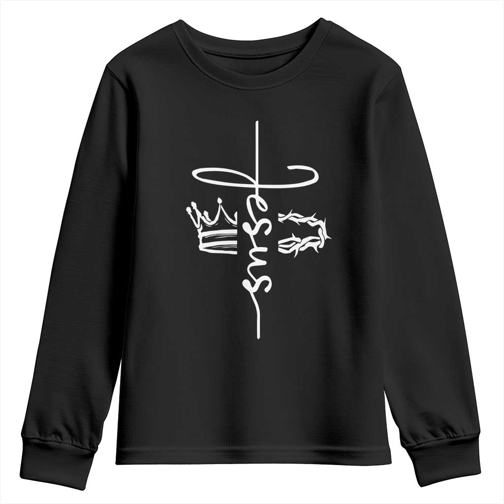 Jesus Christian Lord & Savior Crown of Thorns Youth Sweatshirt