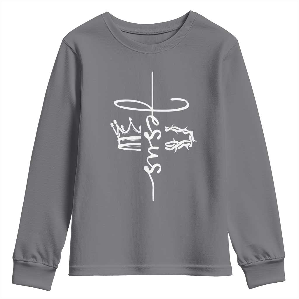 Jesus Christian Lord & Savior Crown of Thorns Youth Sweatshirt