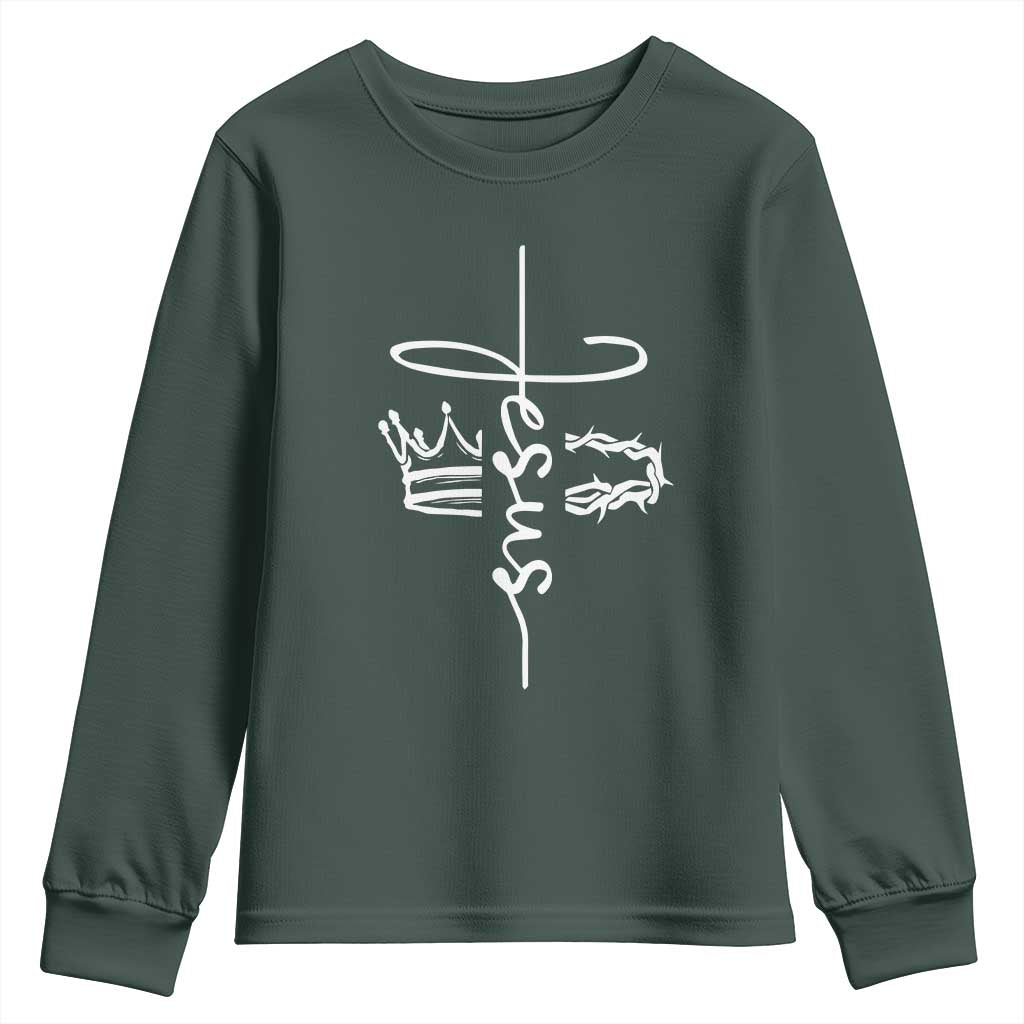 Jesus Christian Lord & Savior Crown of Thorns Youth Sweatshirt