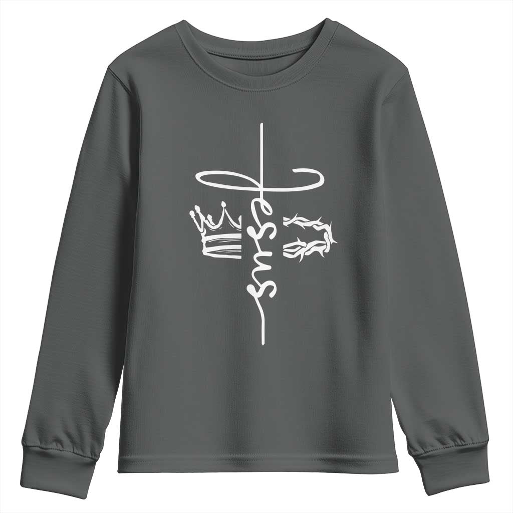 Jesus Christian Lord & Savior Crown of Thorns Youth Sweatshirt