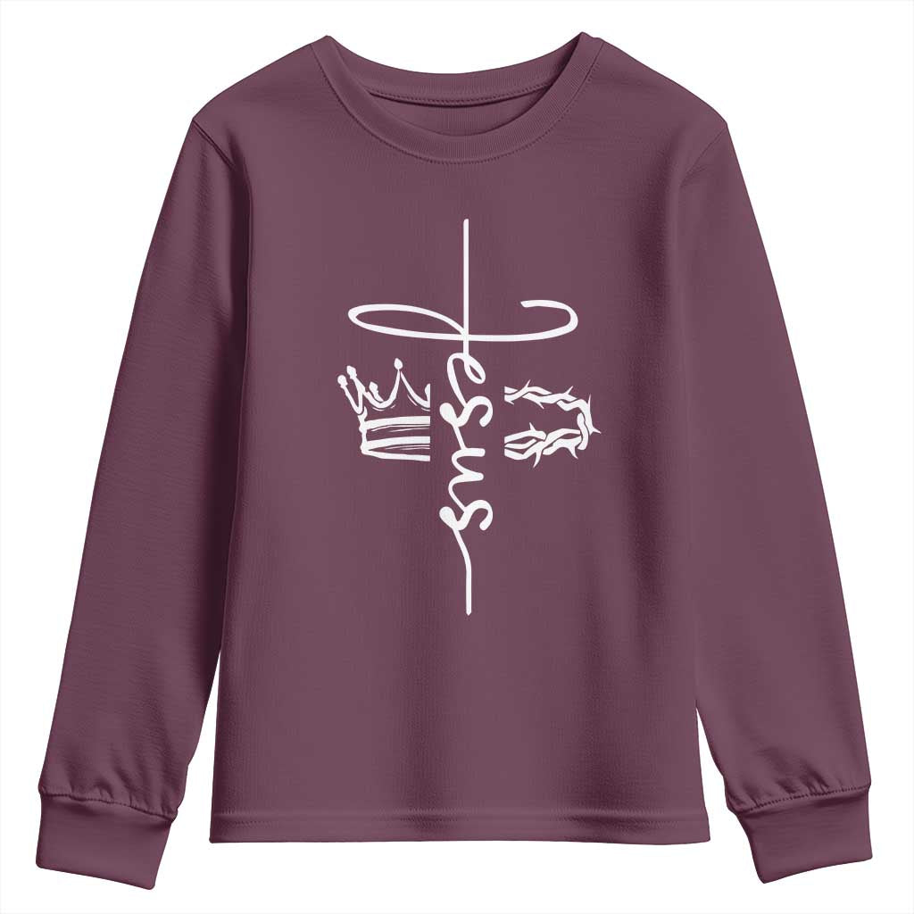 Jesus Christian Lord & Savior Crown of Thorns Youth Sweatshirt