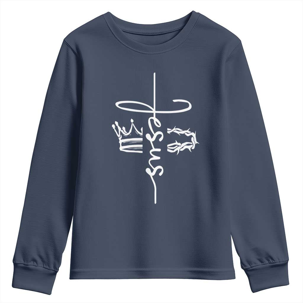 Jesus Christian Lord & Savior Crown of Thorns Youth Sweatshirt