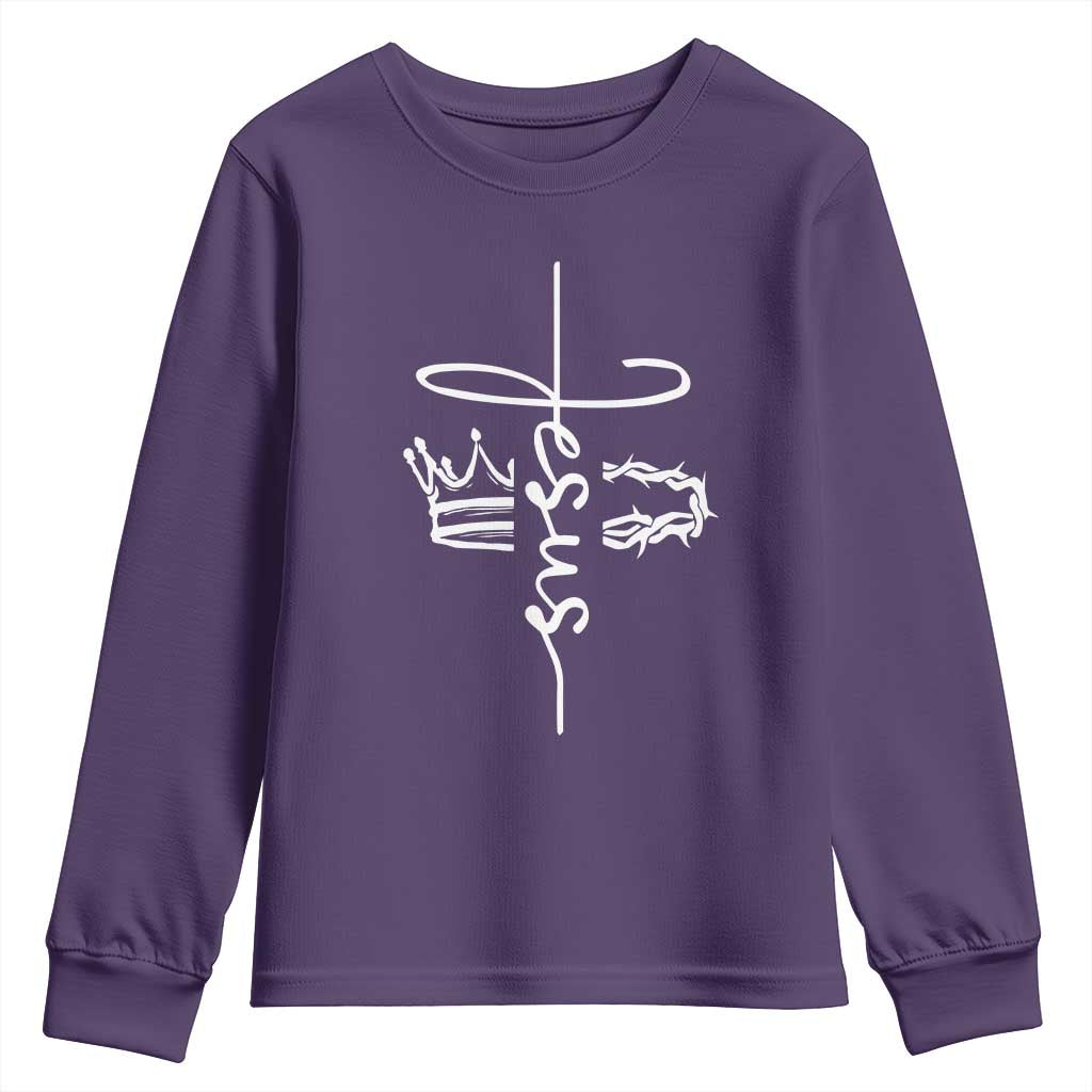 Jesus Christian Lord & Savior Crown of Thorns Youth Sweatshirt