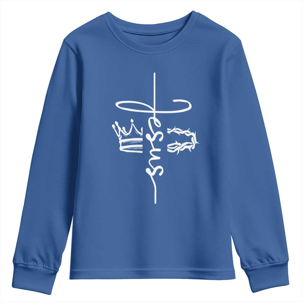 Jesus Christian Lord & Savior Crown of Thorns Youth Sweatshirt