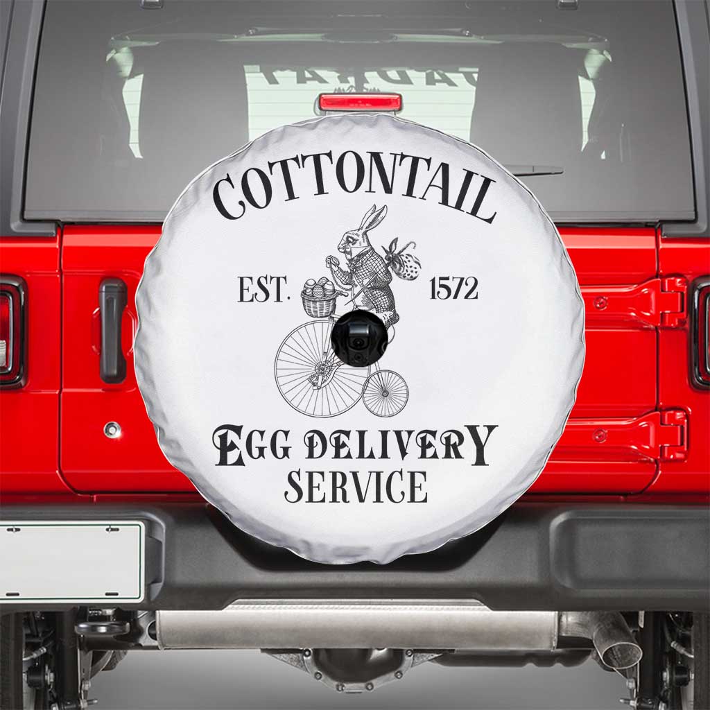 Funny Easter Day Cottontail Egg Delivery Service Spare Tire Cover Bunny Rabbit