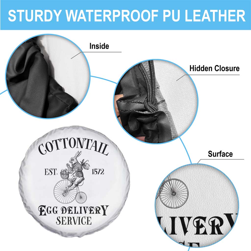 Funny Easter Day Cottontail Egg Delivery Service Spare Tire Cover Bunny Rabbit