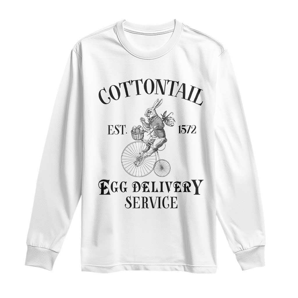 Funny Easter Day Cottontail Egg Delivery Service Long Sleeve Shirt Bunny Rabbit