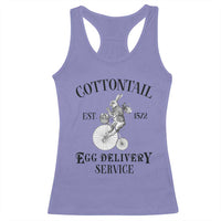 Funny Easter Day Cottontail Egg Delivery Service Racerback Tank Top Bunny Rabbit