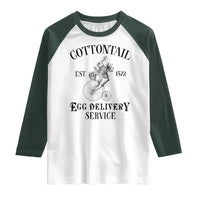 Funny Easter Day Cottontail Egg Delivery Service Raglan Shirt Bunny Rabbit