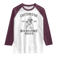 Funny Easter Day Cottontail Egg Delivery Service Raglan Shirt Bunny Rabbit