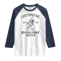 Funny Easter Day Cottontail Egg Delivery Service Raglan Shirt Bunny Rabbit