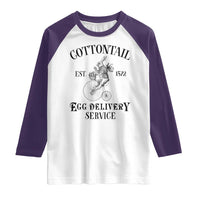 Funny Easter Day Cottontail Egg Delivery Service Raglan Shirt Bunny Rabbit