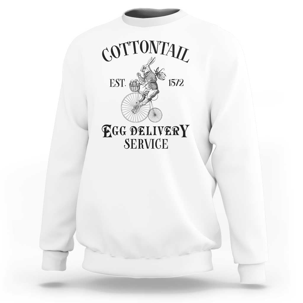 Funny Easter Day Cottontail Egg Delivery Service Sweatshirt Bunny Rabbit