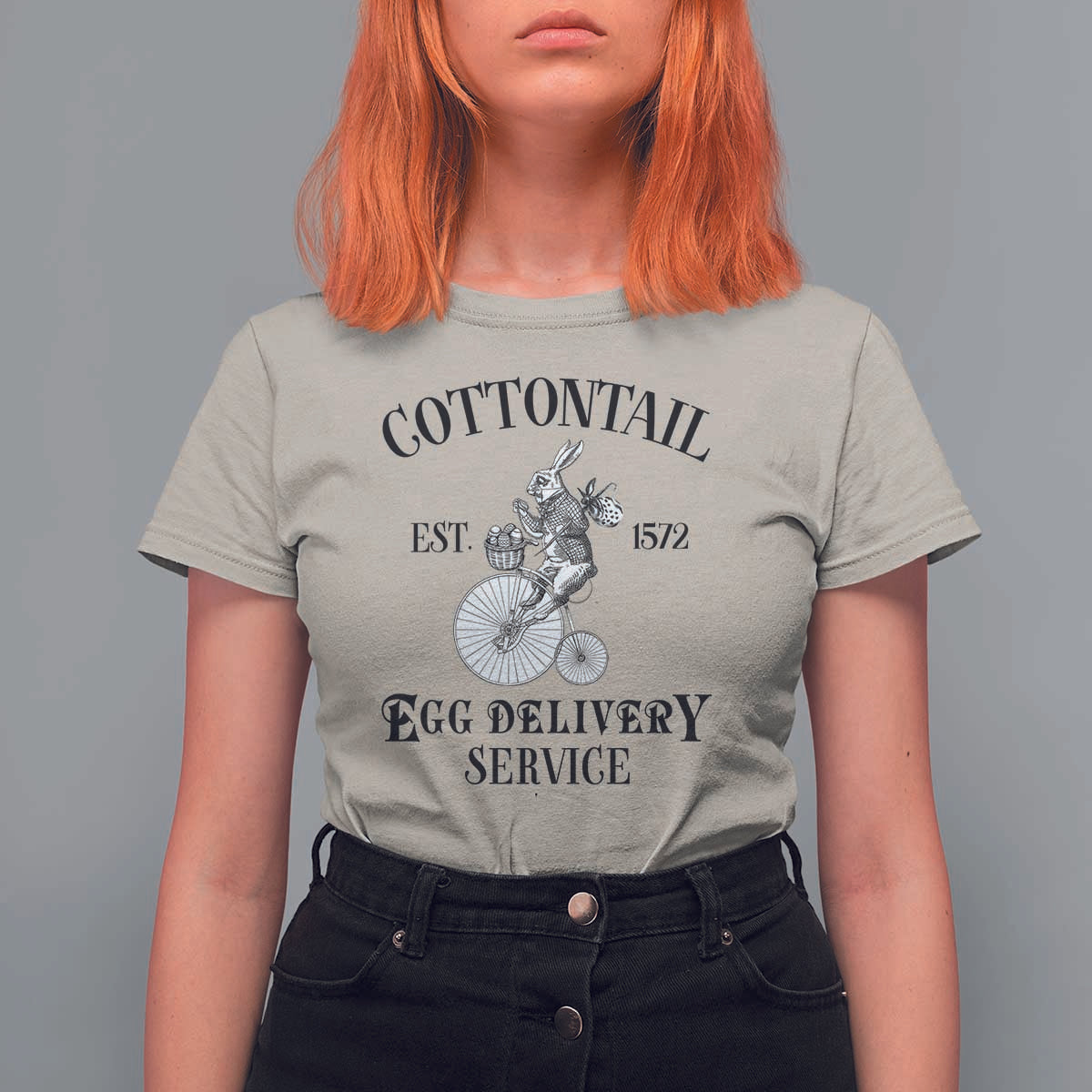 Funny Easter Day Cottontail Egg Delivery Service T Shirt For Women Bunny Rabbit