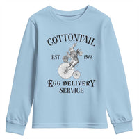 Funny Easter Day Cottontail Egg Delivery Service Youth Sweatshirt Bunny Rabbit