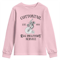 Funny Easter Day Cottontail Egg Delivery Service Youth Sweatshirt Bunny Rabbit
