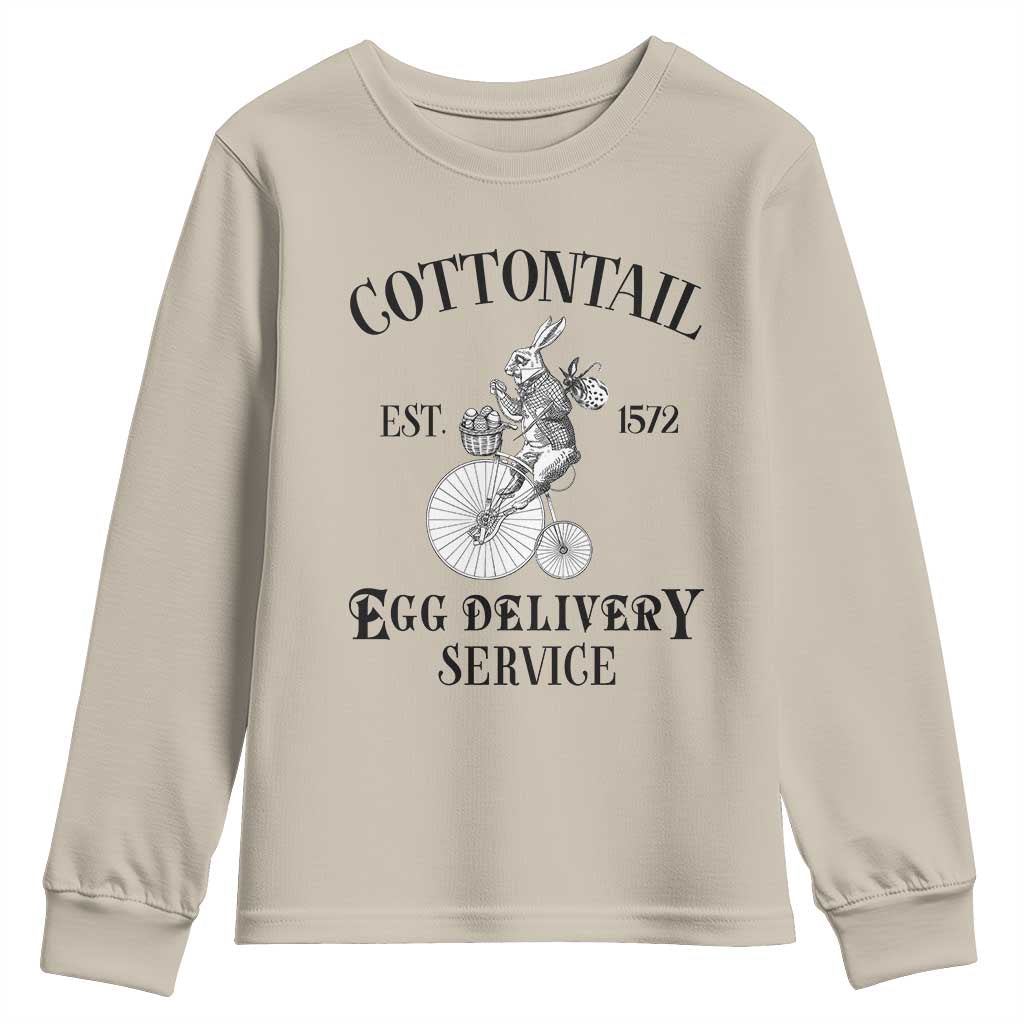 Funny Easter Day Cottontail Egg Delivery Service Youth Sweatshirt Bunny Rabbit