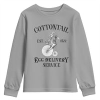 Funny Easter Day Cottontail Egg Delivery Service Youth Sweatshirt Bunny Rabbit