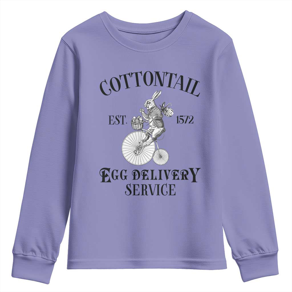 Funny Easter Day Cottontail Egg Delivery Service Youth Sweatshirt Bunny Rabbit