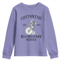 Funny Easter Day Cottontail Egg Delivery Service Youth Sweatshirt Bunny Rabbit