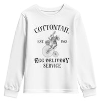 Funny Easter Day Cottontail Egg Delivery Service Youth Sweatshirt Bunny Rabbit