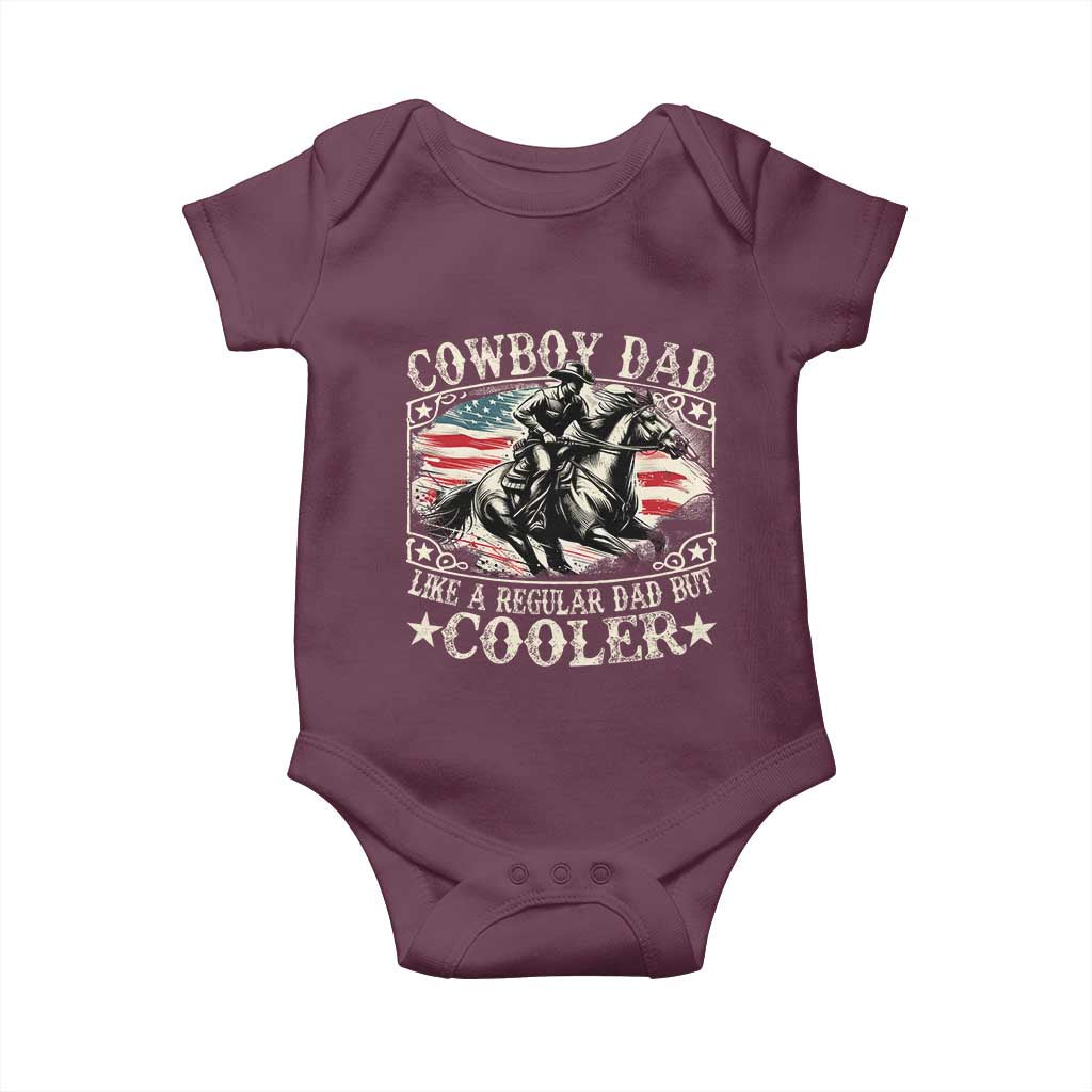 Funny Cowboy Dad Like A Regular Dad But Cooler Baby Onesie Western Country Dad Father's Day