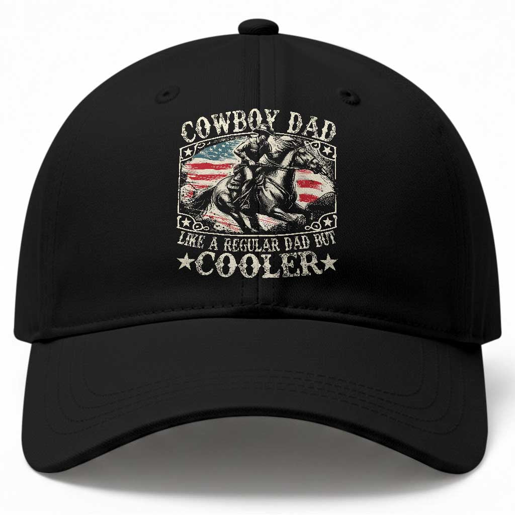 Funny Cowboy Dad Like A Regular Dad But Cooler Baseball Cap Western Country Dad Fathers Day