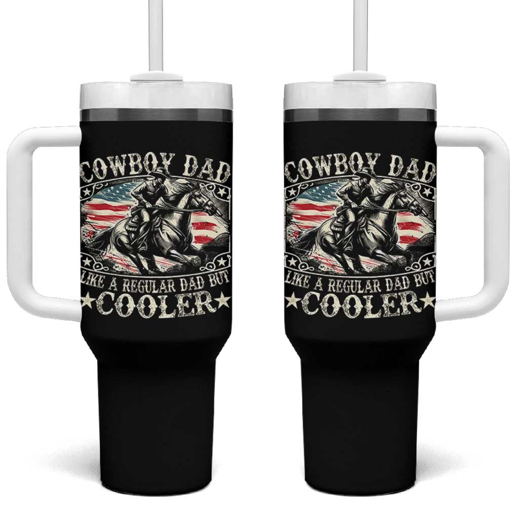 Funny Cowboy Dad Like A Regular Dad But Cooler Tumbler With Handle Western Country Dad Fathers Day