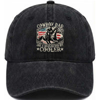Funny Cowboy Dad Like A Regular Dad But Cooler Washed Cotton Baseball Cap Western Country Dad Fathers Day