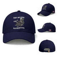 Funny Ain't No Hood Like Fatherhood Baseball Cap Skeleton Dad Father's Day