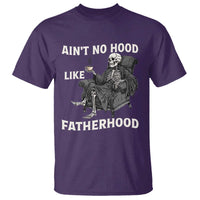 Funny Ain't No Hood Like Fatherhood T Shirt Skeleton Dad Father's Day
