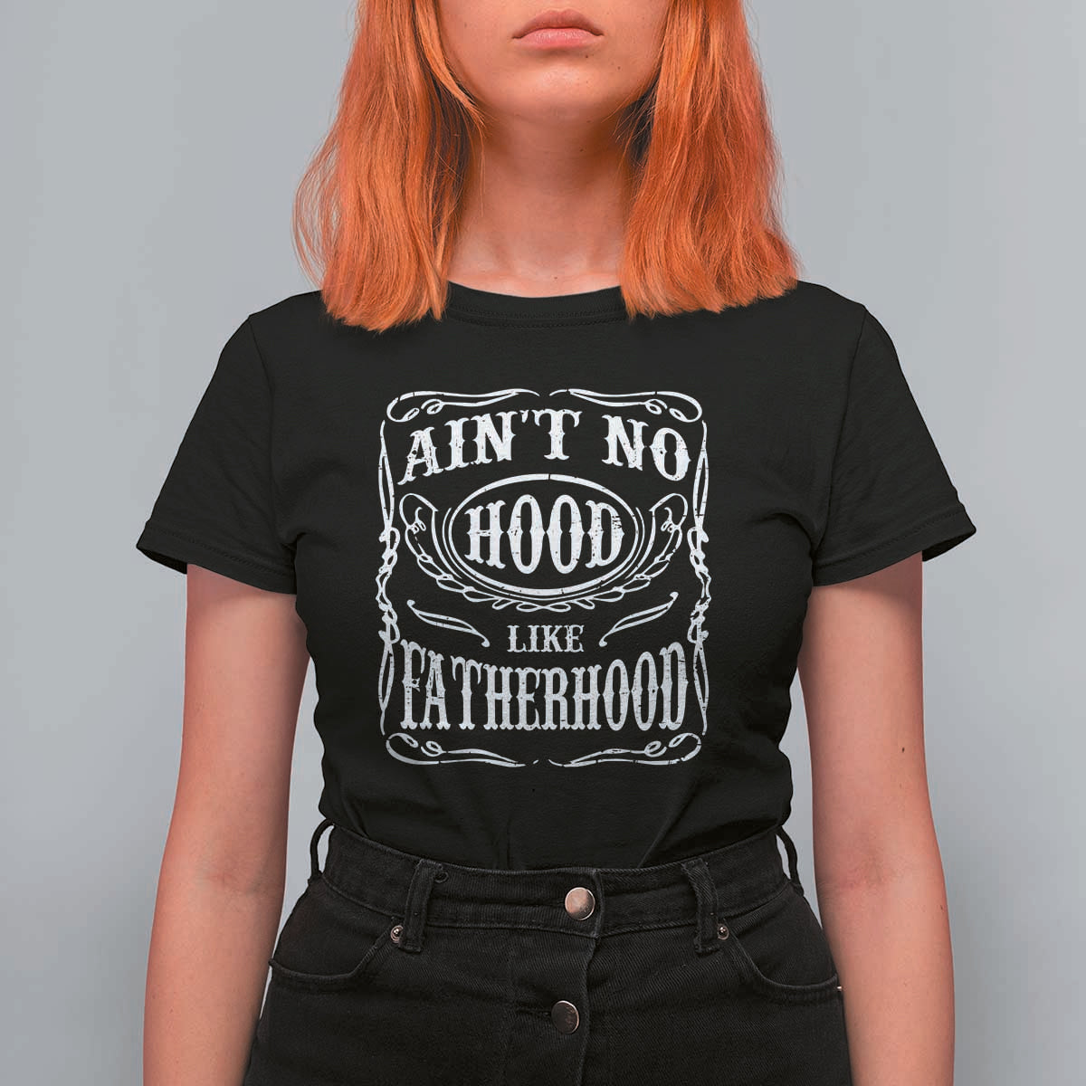 Aint No Hood Like Fatherhood T Shirt For Women Dad Jokes Fathers Day
