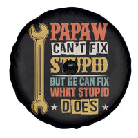 Funny Papaw Can't Fix Stupid But He Can Fix What Stupid Does Spare Tire Cover Grandpa Father's Day