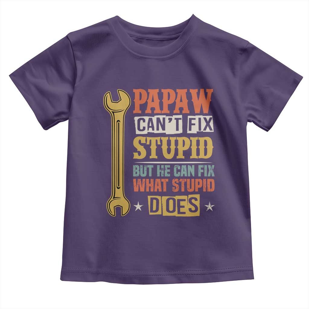 Funny Papaw Can't Fix Stupid But He Can Fix What Stupid Does Toddler T Shirt Grandpa Father's Day
