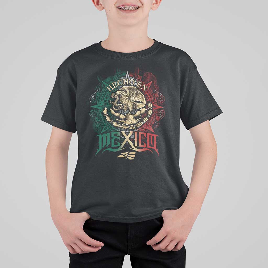 Hecho En Mexico T Shirt For Kid Mexican Pride Aztec Eagle
