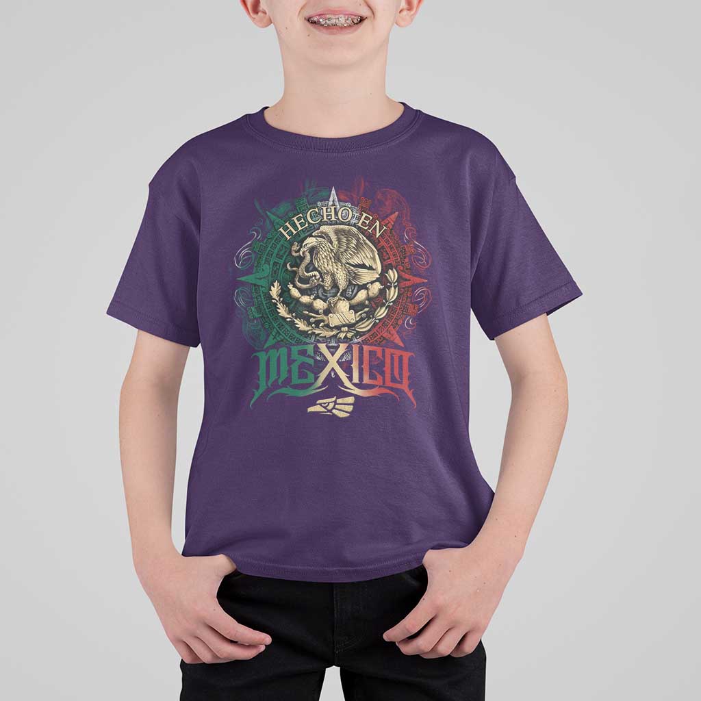 Hecho En Mexico T Shirt For Kid Mexican Pride Aztec Eagle