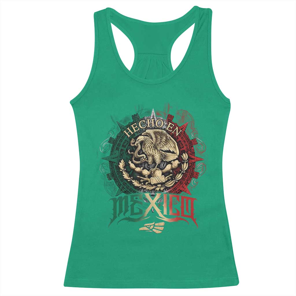 Hecho En Mexico Racerback Tank Top Mexican Pride Aztec Eagle
