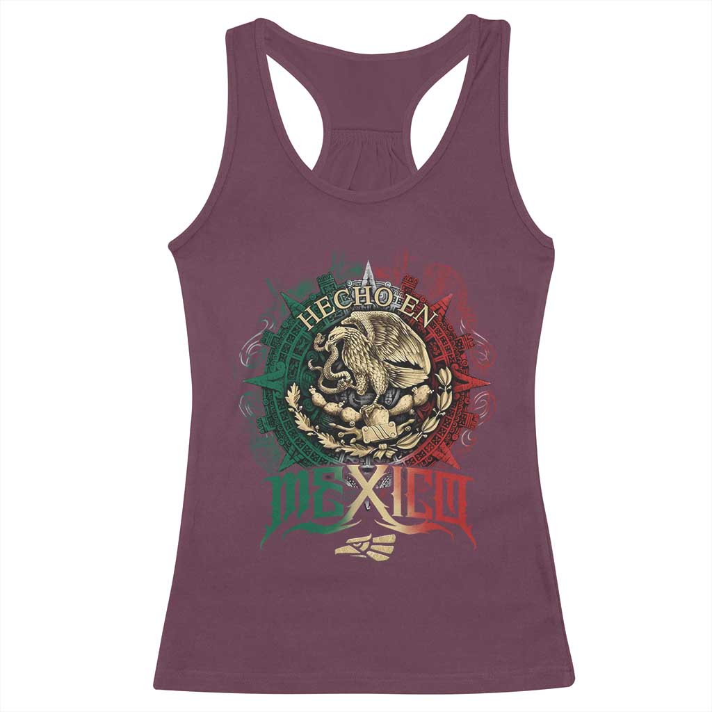Hecho En Mexico Racerback Tank Top Mexican Pride Aztec Eagle