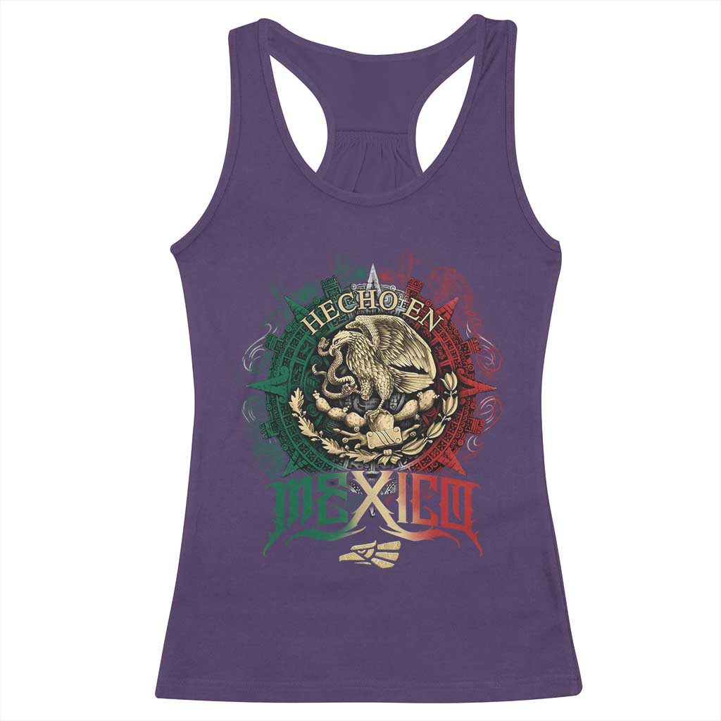 Hecho En Mexico Racerback Tank Top Mexican Pride Aztec Eagle