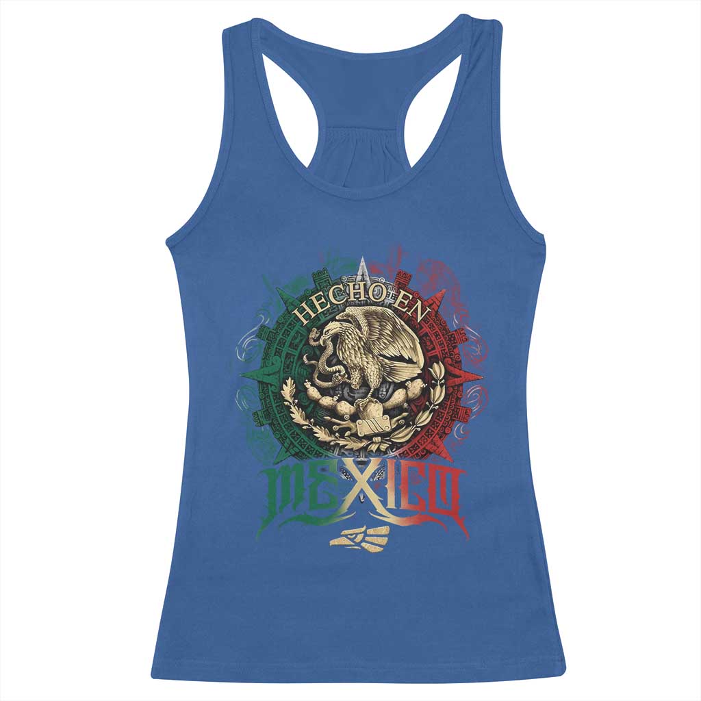 Hecho En Mexico Racerback Tank Top Mexican Pride Aztec Eagle