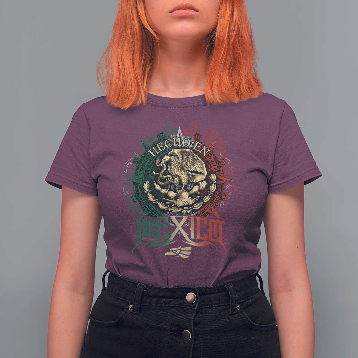 Hecho En Mexico T Shirt For Women Mexican Pride Aztec Eagle