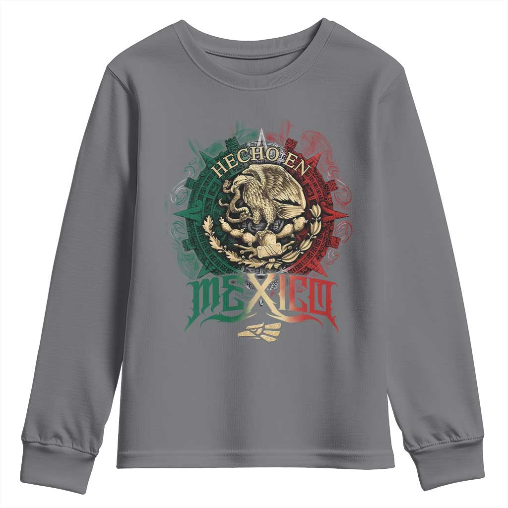Hecho En Mexico Youth Sweatshirt Mexican Pride Aztec Eagle